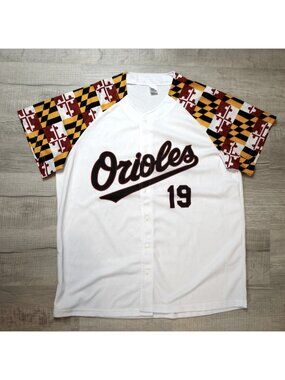 Baltimore Orioles Baseball Jersey #19 Adult XL White 2019 SGA Maryland Flag